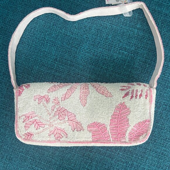 Beaded Palm Tree Tropical Bag Handcrafted in India RARE New Release NWT - Picture 3 of 4